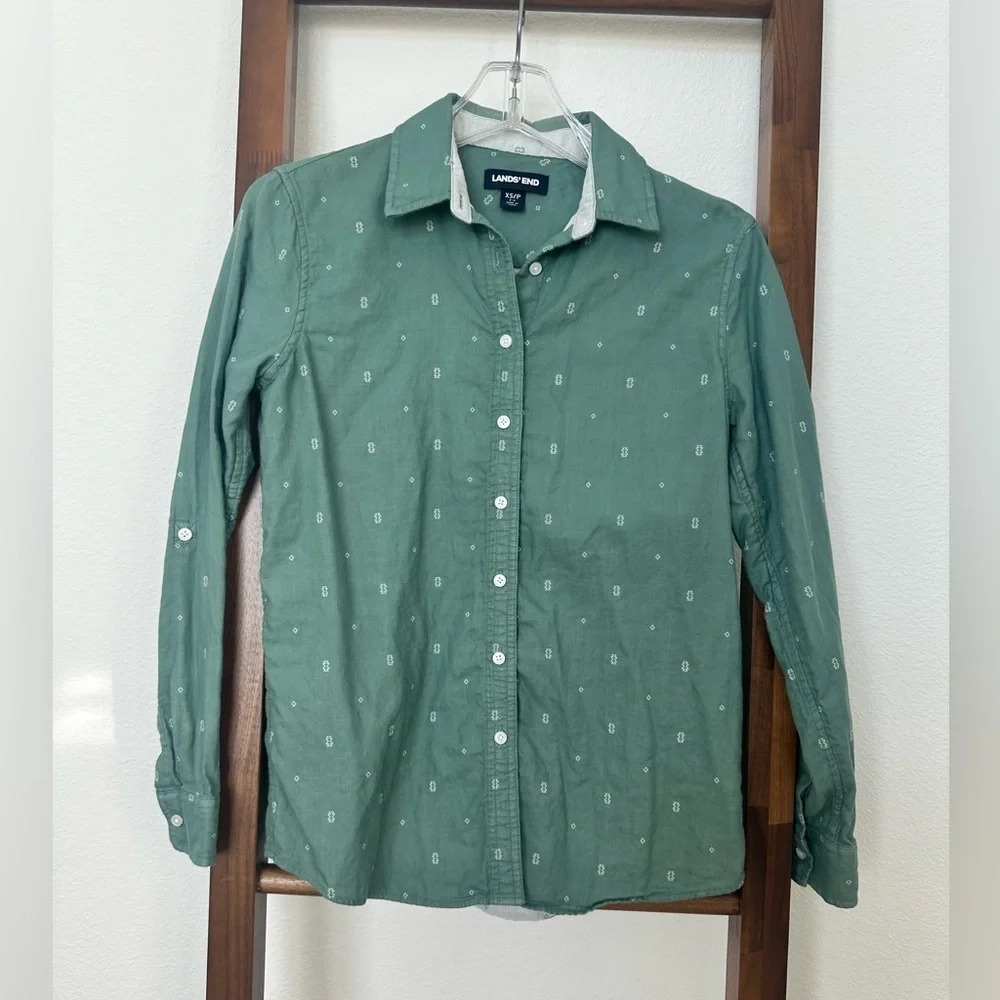 Women's Lands‎ End Button Down Western/bohemian shirt- XS